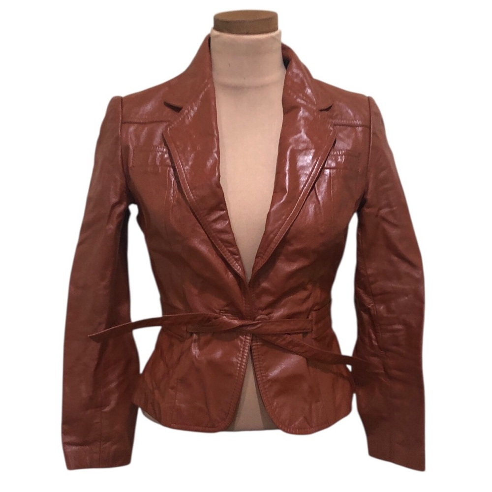 Vintage Wilson’s Leather Blazer Style Jacket Size XS Brown
